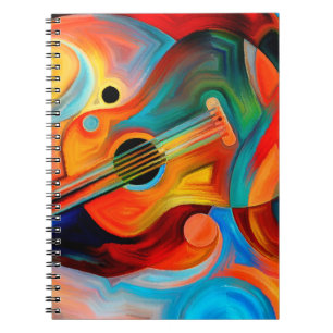 Abstrakte Malerei zum Thema Musik und Rhyt Notizblock