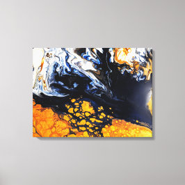 Abstrakte Malereien aus Gold, Blau und Weiß Leinwanddruck