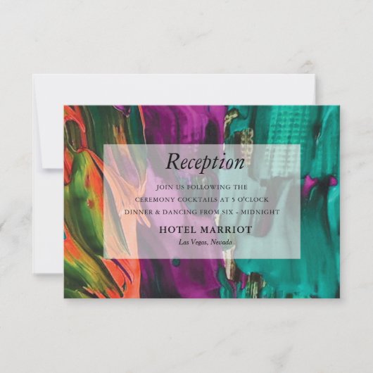 Abstrakte Malerkarte Akryllischer Empfang Einladung (Vorderseite)