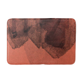 Abstrakte Malerpinsel in Rot-Gelb Badematte