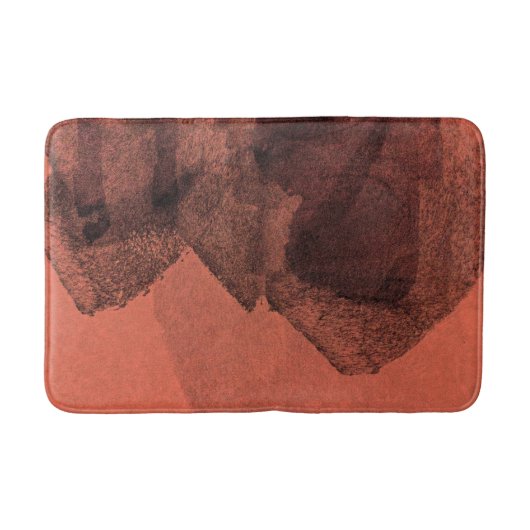 Abstrakte Malerpinsel in Rot-Gelb Badematte (Vorderseite)