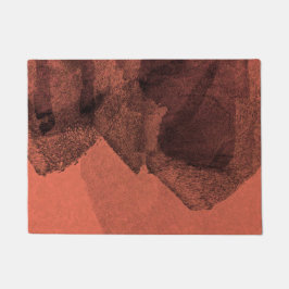 Abstrakte Malerpinsel in Rot-Gelb Fußmatte