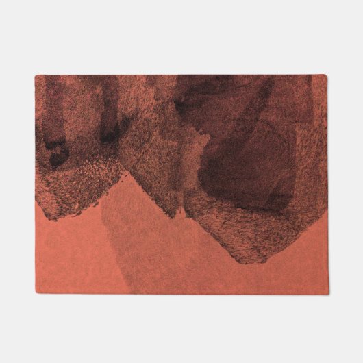 Abstrakte Malerpinsel in Rot-Gelb Fußmatte (Vorderseite)