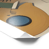 Abstrakte Malgitarre und Musikinstrumente Fotodruck (Ecke)