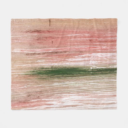 Abstrakte Malkunst in rosa grün gestreift Fleecedecke (Vorderseite (Horizontal))