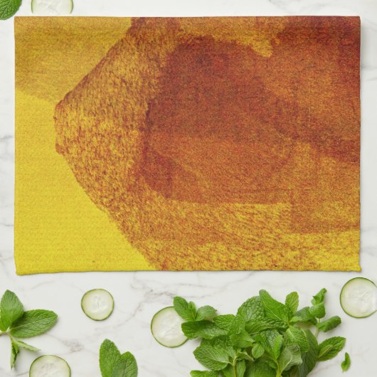 Abstrakte Malkunst in Rot-Gelb Geschirrtuch (Gefaltet)