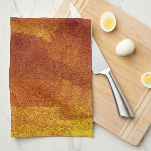 Abstrakte Malkunst in Rot-Gelb Geschirrtuch (Viertel Falte)