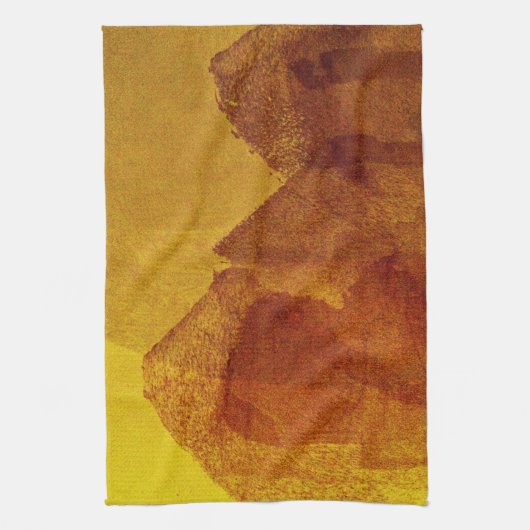 Abstrakte Malkunst in Rot-Gelb Geschirrtuch (Vertikal)