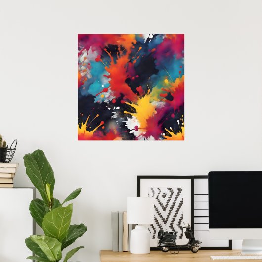 Abstrakte Malkunst Poster (Heimbüro)