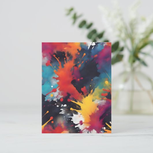 Abstrakte Malkunst Postkarte (Stehend Vorderseite)