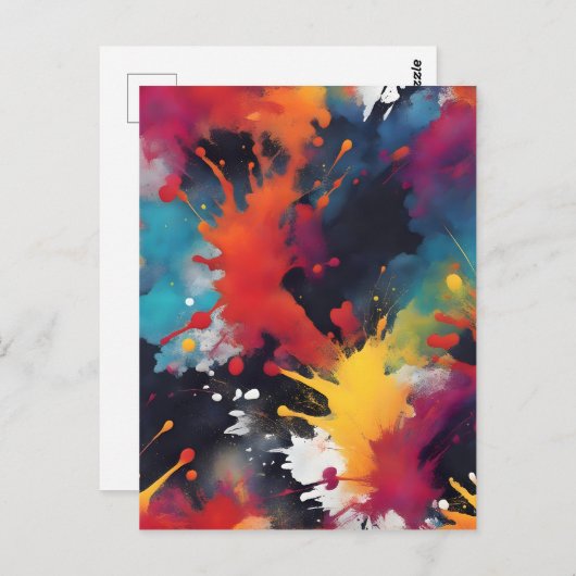 Abstrakte Malkunst Postkarte (Vorne/Hinten)