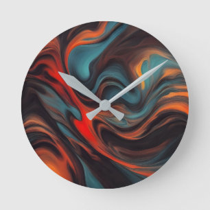 Abstrakte Malkunst Runde Wanduhr