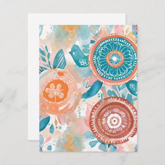 Abstrakte Mandala-Blume Feiertagskarte (Vorne/Hinten)