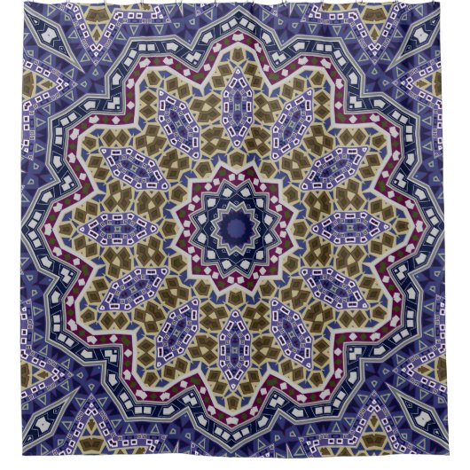 Abstrakte Mandala Ethno Duschvorhang (Vorderseite)