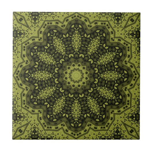 Abstrakte Mandala Ethno Fliese (Vorderseite)