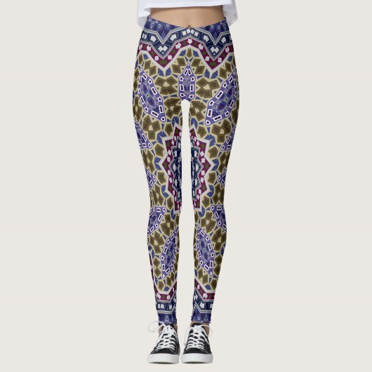 Abstrakte Mandala Ethno Leggings (Vorderseite)