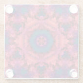 Abstrakte Mandala-Kaleidoskop-Rundformen Glasuntersetzer (Rückseite)