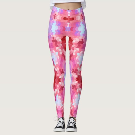 Abstrakte Mandala-Kaleidoskop-Rundformen Leggings (Vorderseite)