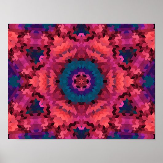 Abstrakte Mandala-Kaleidoskop-Rundformen Poster (Vorne)