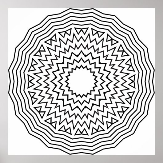 Abstrakte Mandala-Malvorlage Zickzack-Muster-Kunst Poster (Vorne)