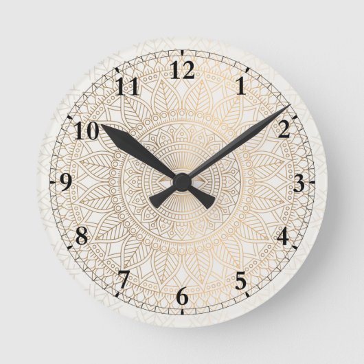 Abstrakte Mandala-Mauer Runde Wanduhr (Vorderseite)