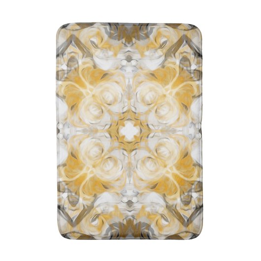 Abstrakte Mandala, ocker, gelb, grau, weiß Badematte (Vorderseite Vertikal)