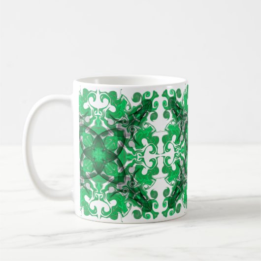 Abstrakte Mandala, psychedelischer Schmetterlingsw Kaffeetasse (Links)