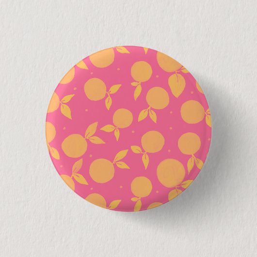 Abstrakte Mandarine rosa und gelb Button (Vorderseite)