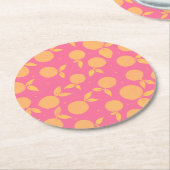 Abstrakte Mandarine rosa und gelb Runder Pappuntersetzer (Angewinkelt)