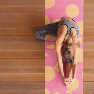 Abstrakte Mandarine rosa und gelb Yogamatte