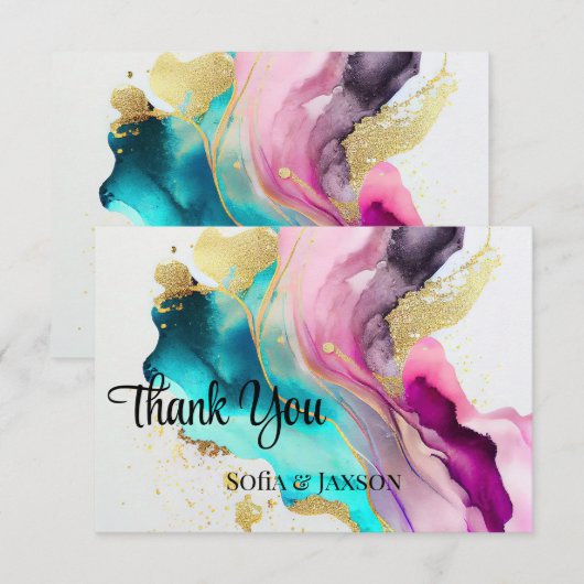 Abstrakte Marble Dankeschön Karte (Vorne/Hinten)