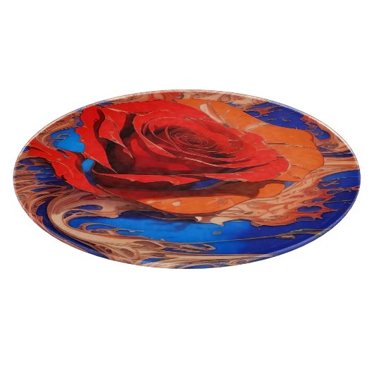 Abstrakte Marble-Rose Schneidebrett (Ecke)