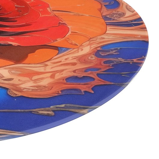 Abstrakte Marble-Rose Schneidebrett (Ecke)