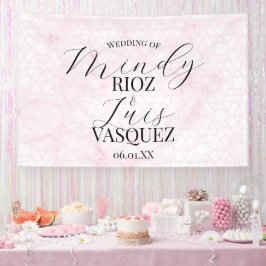 Abstrakte Marmor-Hochzeitsskript in Rosa und Schwa Banner