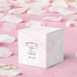 Abstrakte Marmor-Hochzeitsskript Rosa Schwarz  Geschenkschachtel