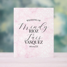 Abstrakte Marmor-Hochzeitstafel Rosa mit schwarzer