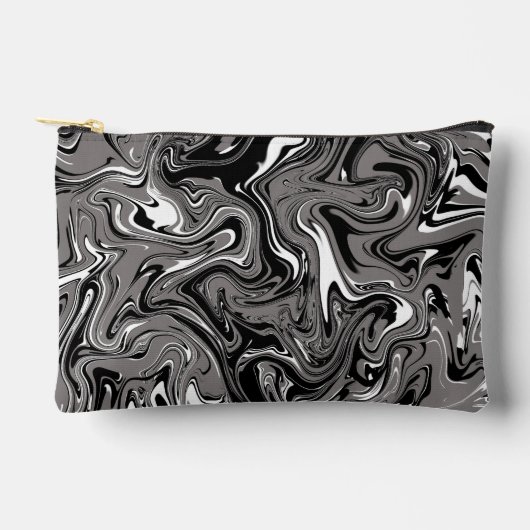 Abstrakte Marmor-Illustration Schwarz Zubehörtasche (Vorderseite)