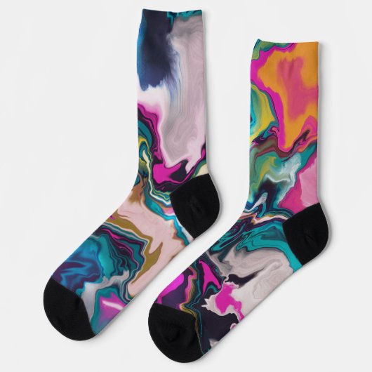 Abstrakte Marmorfarben Socken (Linkes Detail)