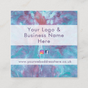 Abstrakte marmorierte gefärbte Krawatte Quadratische Visitenkarte
