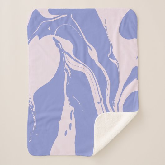 Abstrakte marmorierte Kunst am Lavendel Sherpadecke (Vorderseite)