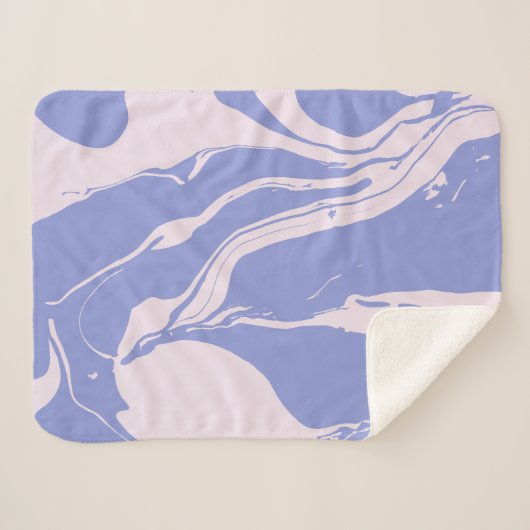 Abstrakte marmorierte Kunst am Lavendel Sherpadecke (Vorderseite (Horizontal))
