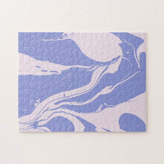 Abstrakte marmorierte Kunst in Lavendel und Rosa Puzzle (Horizontal)