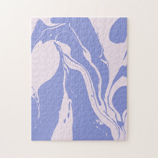 Abstrakte marmorierte Kunst in Lavendel und Rosa Puzzle (Vertikal)