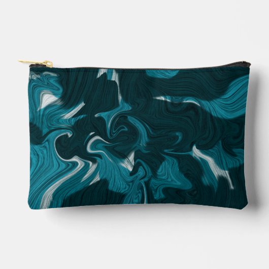 Abstrakte Marmorillustration Blau Zubehörtasche (Vorderseite)