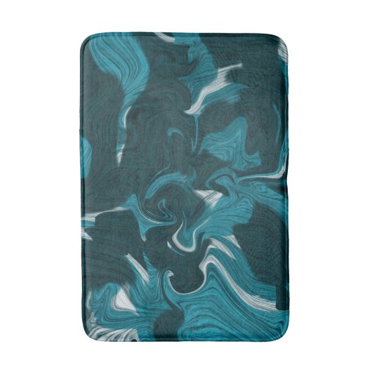 Abstrakte Marmorillustrierung Blau Badematte (Vorderseite Vertikal)