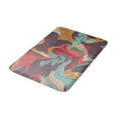 Abstrakte Marmorillustrierung farbenfroh Badematte (Schrägansicht)