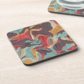 Abstrakte Marmorillustrierung farbenfroh Getränkeuntersetzer (Linke Seite)