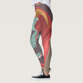 Abstrakte Marmorillustrierung farbenfroh Leggings (Links)