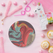 Abstrakte Marmorillustrierung farbenfroh Pappteller (Party)