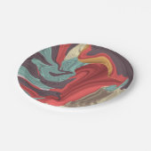 Abstrakte Marmorillustrierung farbenfroh Pappteller (Schrägansicht)